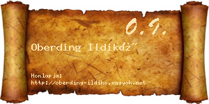 Oberding Ildikó névjegykártya